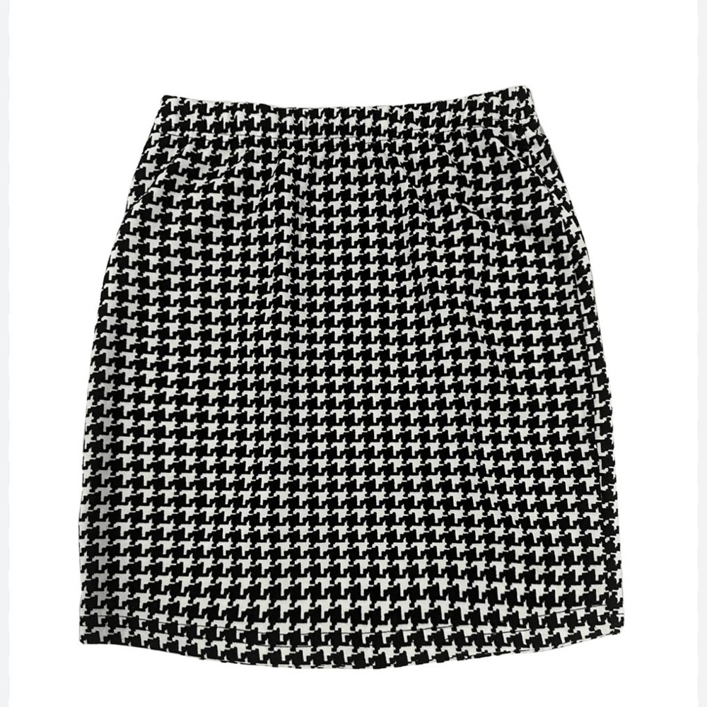 SHEIN Classic Black & White Houndstooth Pencil Skirt